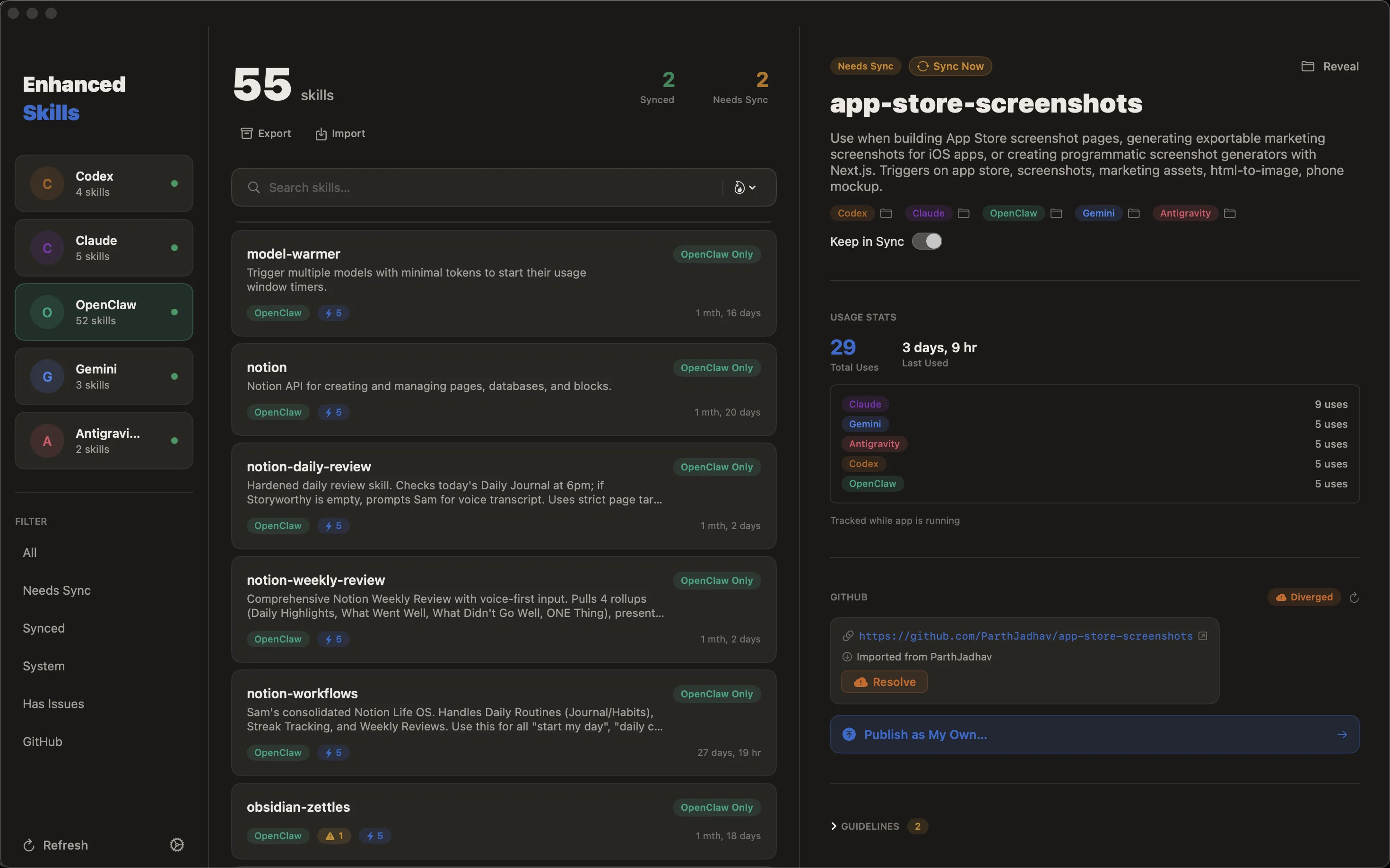 EnhancedSkills screenshot