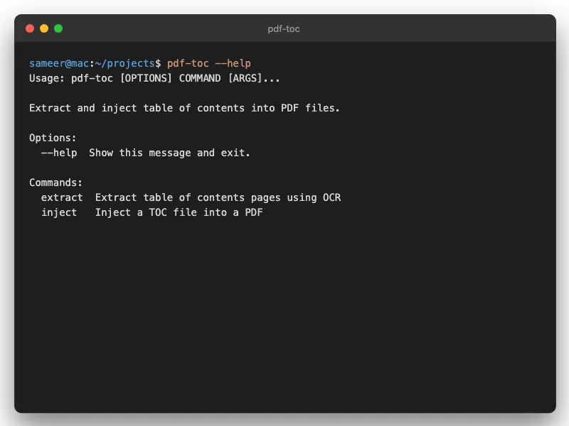 PDF Bookmark Generator — Add Clickable Table of Contents to Any PDF screenshot